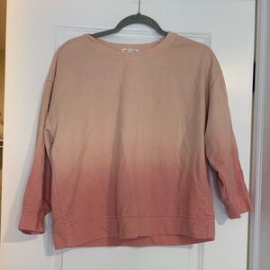 Beachlunchlounge Ombré Sweatshirt Top Medium Pink Neutral Fade